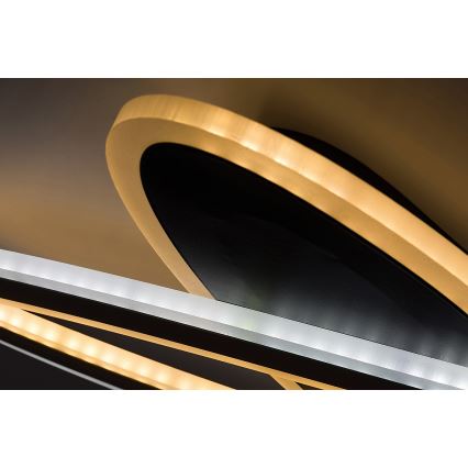 Rabalux - LED Dimmable ceiling light LED/70W/230V 3000/4000/6000K black + remote control