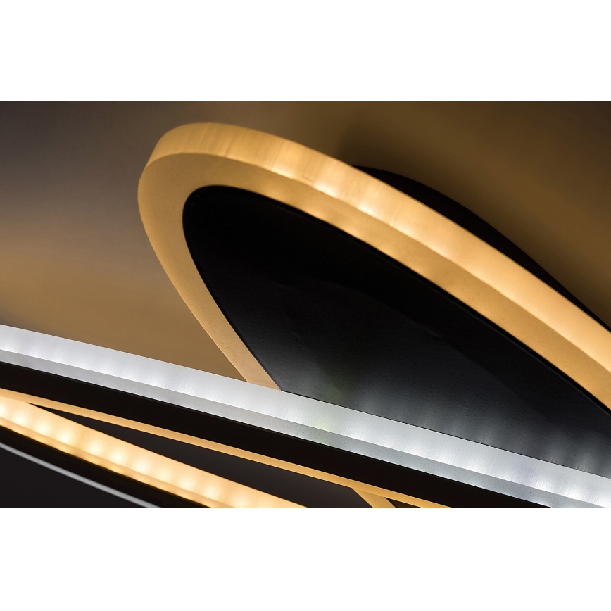 Rabalux - LED Dimmable ceiling light LED/70W/230V 3000/4000/6000K black + remote control