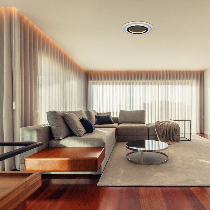 Rabalux - LED Dimmable ceiling light LED/56W/230V 3000/4000/6000K matte chrome/black + remote control
