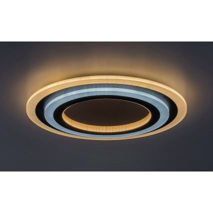 Rabalux - Dimmable LED Ceiling Light LED/56W/230V 3000/4000/6000K Matte Chrome/Black + Remote Control Ø 45 cm