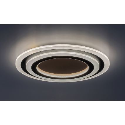 Rabalux - Dimmable LED Ceiling Light LED/56W/230V 3000/4000/6000K Matte Chrome/Black + Remote Control Ø 45 cm