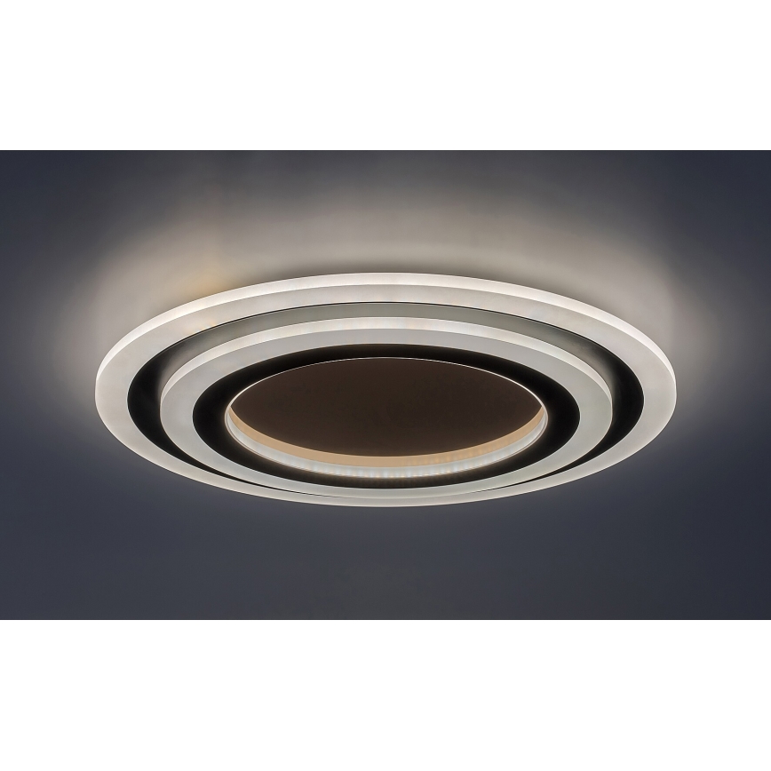 Rabalux - Dimmable LED Ceiling Light LED/56W/230V 3000/4000/6000K Matte Chrome/Black + Remote Control Ø 45 cm