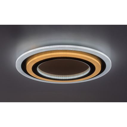 Rabalux - Dimmable LED Ceiling Light LED/56W/230V 3000/4000/6000K Matte Chrome/Black + Remote Control Ø 45 cm