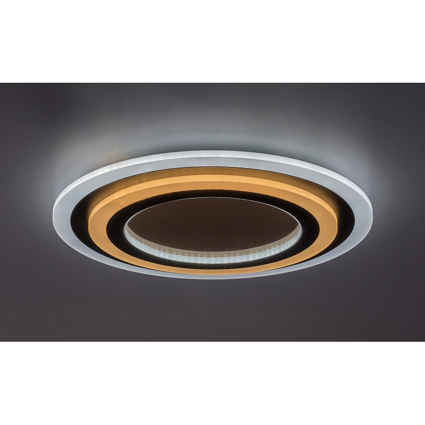 Rabalux - Dimmable LED Ceiling Light LED/56W/230V 3000/4000/6000K Matte Chrome/Black + Remote Control Ø 45 cm