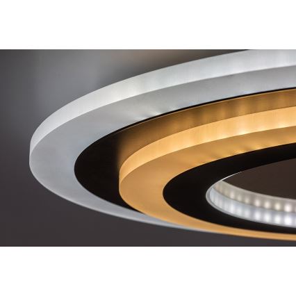 Rabalux - Dimmable LED Ceiling Light LED/56W/230V 3000/4000/6000K Matte Chrome/Black + Remote Control Ø 45 cm