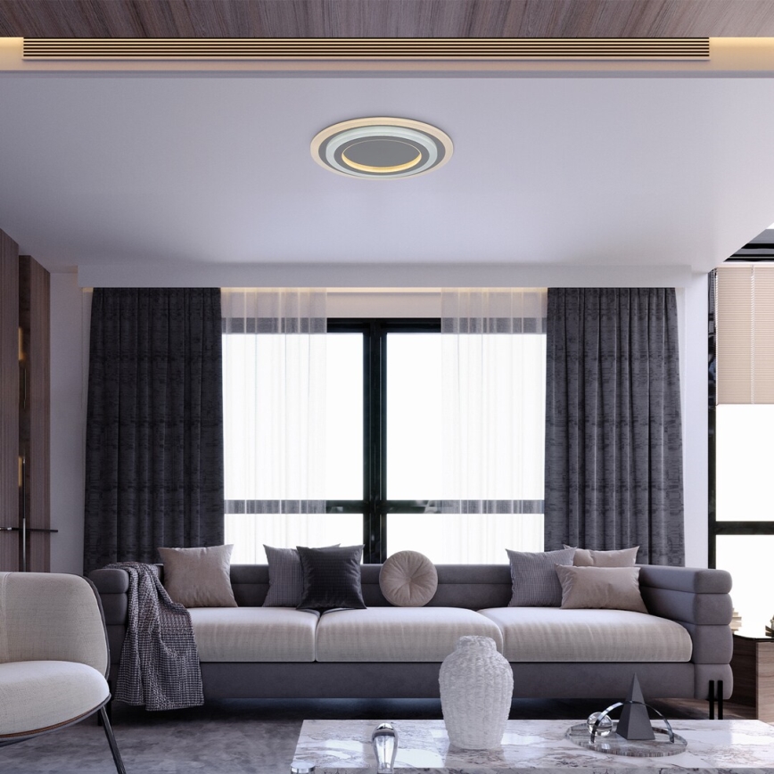 Rabalux - LED Dimmable ceiling light LED/56W/230V 3000/4000/6000K matte chrome + remote control