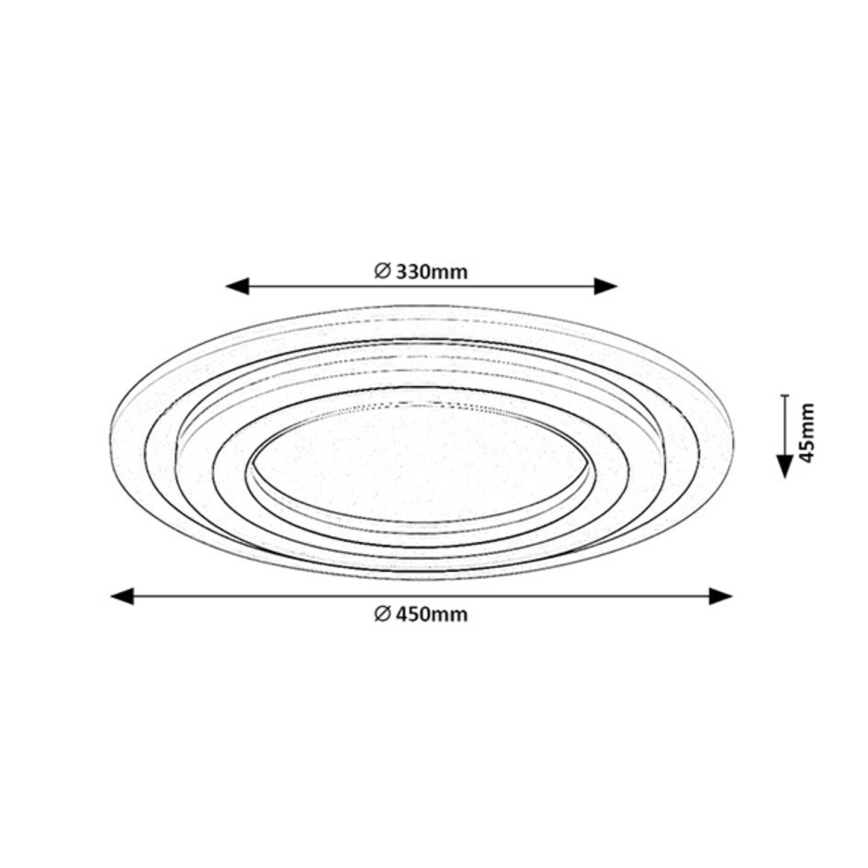 Rabalux - Dimmable LED Ceiling Light LED/56W/230V 3000/4000/6000K matte chrome + remote control Ø 45 cm