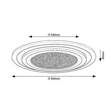 Rabalux – Dimmable LED Ceiling Light, 56 W, 230 V, selectable 3000/4000/6000 K, Black, with Remote Control, Ø 45 cm