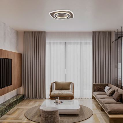 Rabalux - Dimmable LED ceiling light LED/60W/230V 3000/4000/6000K matte chrome/black + remote control 48x48 cm