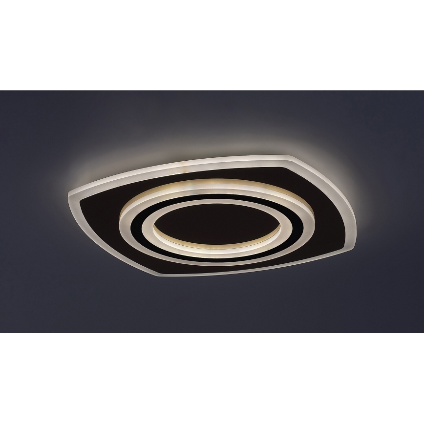 Rabalux - Dimmable LED ceiling light LED/60W/230V 3000/4000/6000K matte chrome/black + remote control 48x48 cm