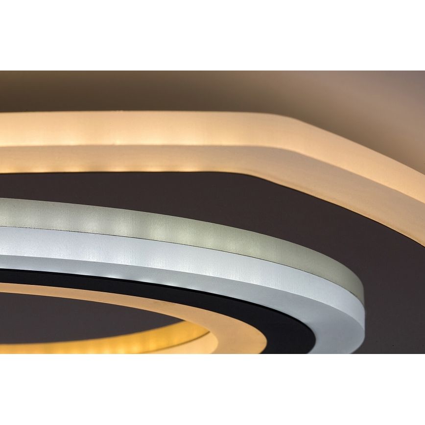 Rabalux - Dimmable LED ceiling light LED/60W/230V 3000/4000/6000K matte chrome/black + remote control 48x48 cm