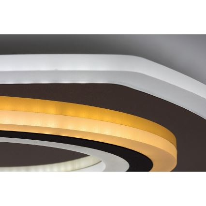 Rabalux - Dimmable LED ceiling light LED/60W/230V 3000/4000/6000K matte chrome/black + remote control 48x48 cm