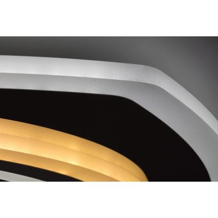 Rabalux - Dimmable LED Ceiling Light LED/60W/230V 3000/4000/6000K Matte Chrome + Remote Control 48x48 cm