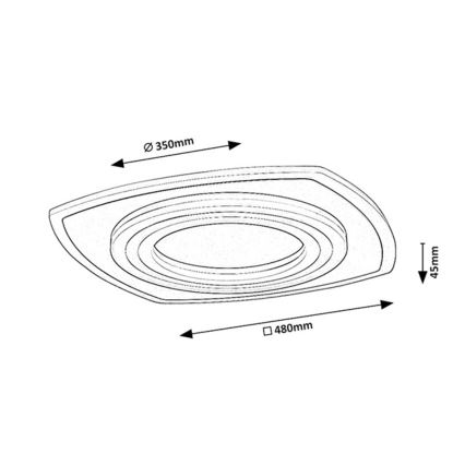 Rabalux - Dimmable LED Ceiling Light LED/60W/230V 3000/4000/6000K Matte Chrome + Remote Control 48x48 cm
