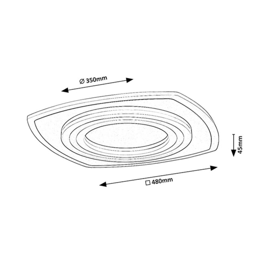 Rabalux - Dimmable LED Ceiling Light LED/60W/230V 3000/4000/6000K Matte Chrome + Remote Control 48x48 cm