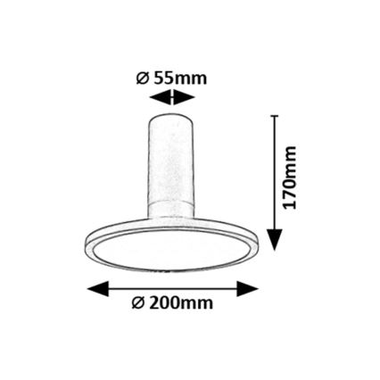 Rabalux - LED Ceiling Light LED/20W/230V 3000K Black Ø 20 cm