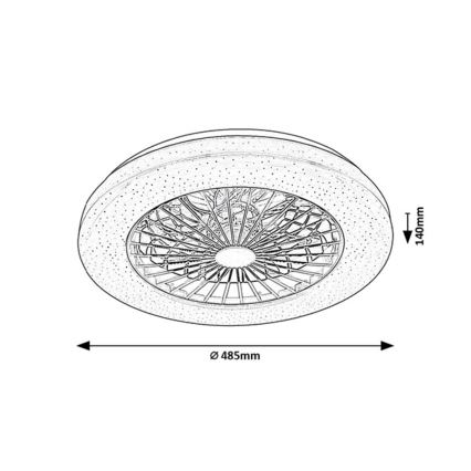 Rabalux - LED Dimmable ceiling light with a fan LED/48W/230V 3000-6500K + remote control