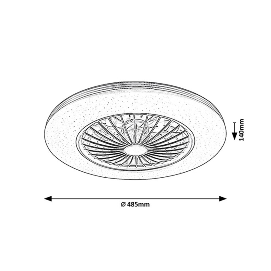 Rabalux - LED Dimmable ceiling light with a fan LED/48W/230V 3000-6500K + remote control