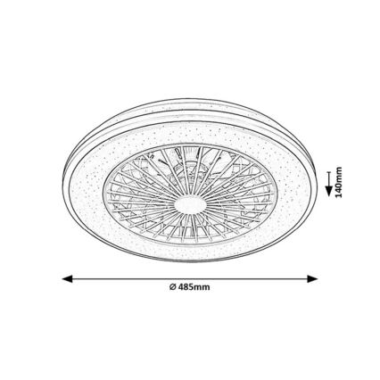 Rabalux - LED Dimmable ceiling light with a fan LED/48W/230V 3000-6500K + remote control