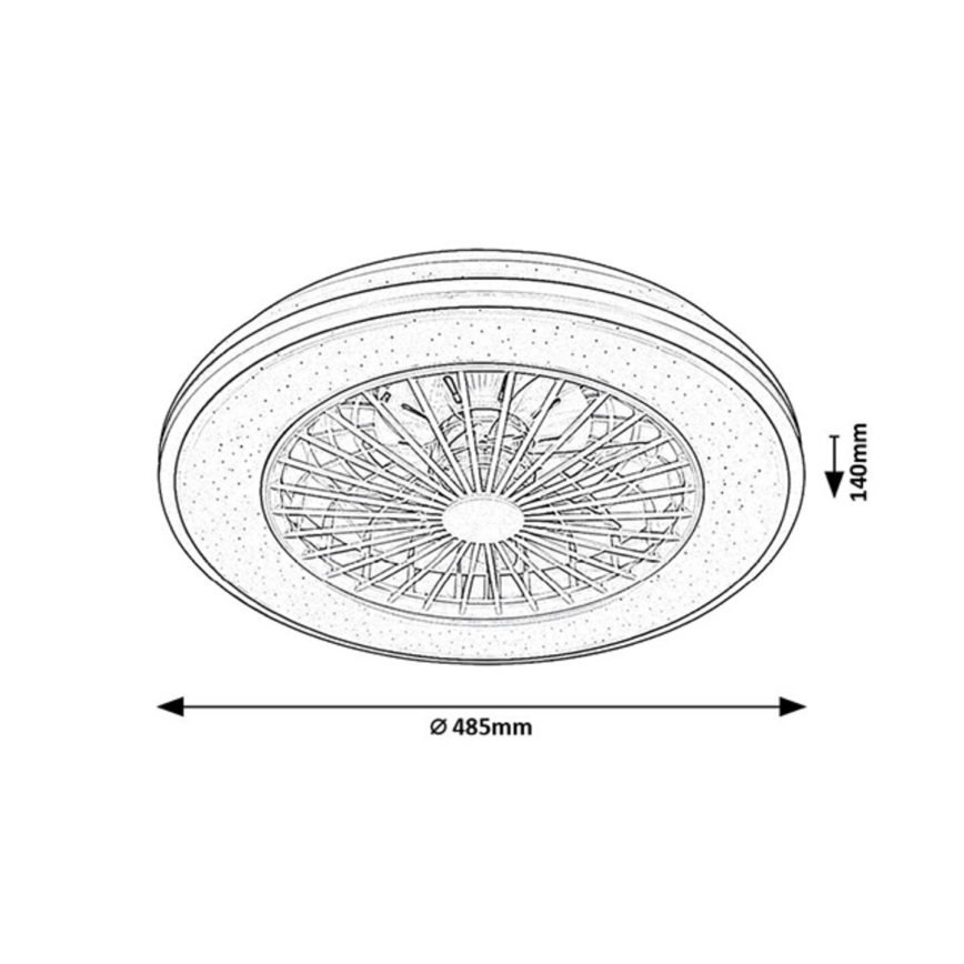 Rabalux - LED Dimmable ceiling light with a fan LED/48W/230V 3000-6500K + remote control