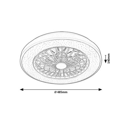 Rabalux - LED Dimmable ceiling light with a fan LED/48W/230V 3000-6500K + remote control