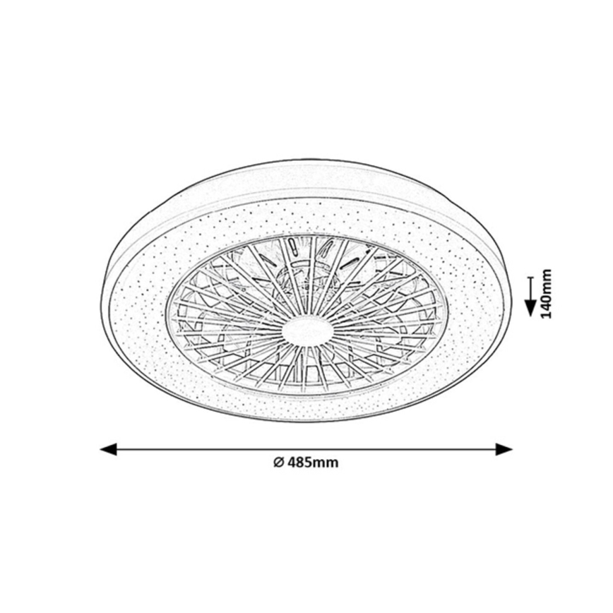 Rabalux - LED Dimmable ceiling light with a fan LED/48W/230V 3000-6500K + remote control