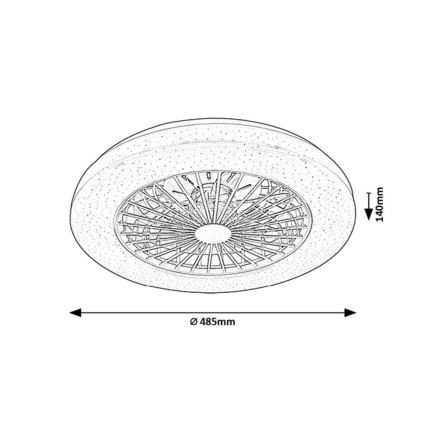 Rabalux - LED RGB Dimmable ceiling light with a fan LED/48W/230V 3000-6500K + remote control