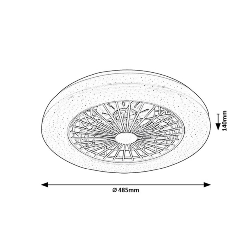 Rabalux - LED RGB Dimmable ceiling light with a fan LED/48W/230V 3000-6500K + remote control
