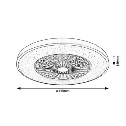 Rabalux - LED Dimmable ceiling light with a fan LED/72W/230V 3000-6500K + remote control