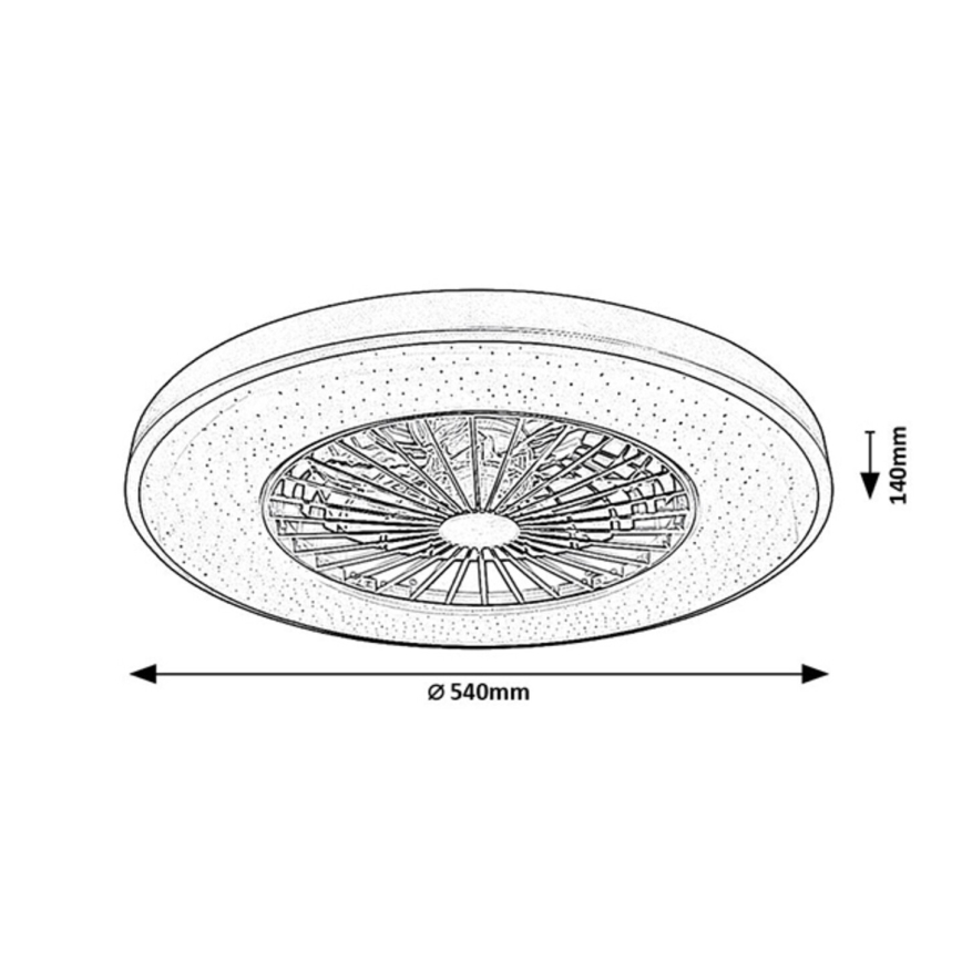 Rabalux - LED Dimmable ceiling light with a fan LED/72W/230V 3000-6500K + remote control