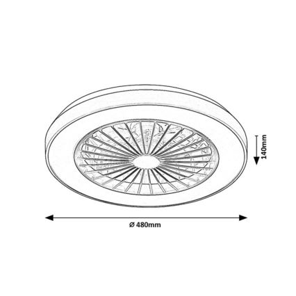 Rabalux - LED Dimmable ceiling light with a fan LED/40W/230V 3000/4000/6000K Wi-Fi + remote control