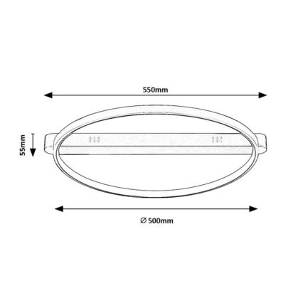 Rabalux - LED Ceiling Light LED/45W/230V 3000K 50x55 cm Black