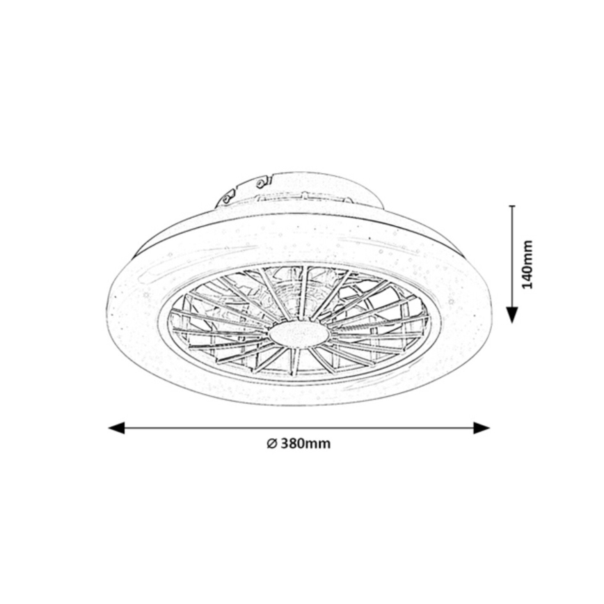 Rabalux - Dimmable LED Ceiling Light with Fan LED/24W/230V 3000-6500K + Remote Control