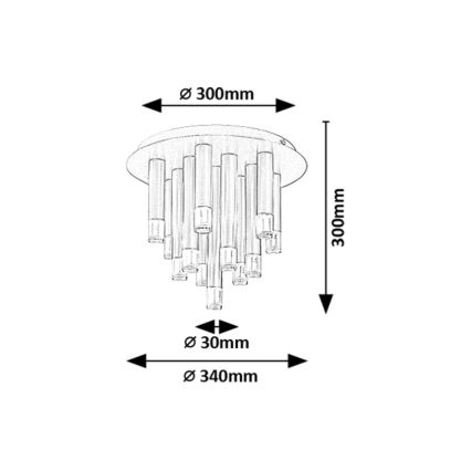 Rabalux - Ceiling light 13xG9/5W/230V, black, dia. 34 cm
