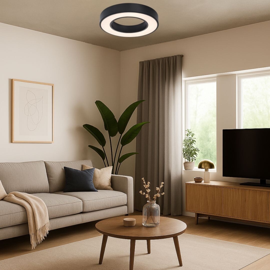 Rabalux - LED Ceiling Light LED/24W/230V 3000/4000/6500K Ø 40 cm Black