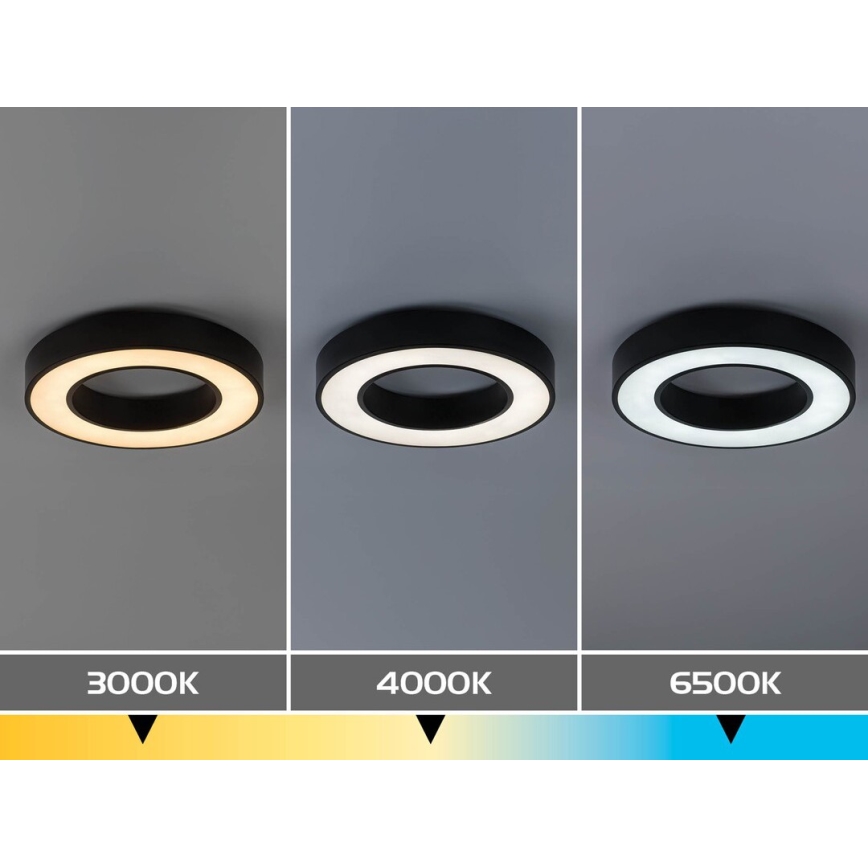 Rabalux - LED Ceiling Light LED/24W/230V 3000/4000/6500K Ø 40 cm Black