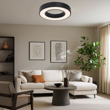 Rabalux - Dimmable LED Ceiling Light LED/45W/230V 3000-6500K Ø 60 cm Black + Remote Control