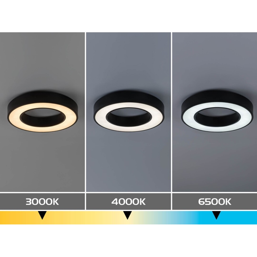 Rabalux - Dimmable LED Ceiling Light LED/45W/230V 3000-6500K Ø 60 cm Black + Remote Control