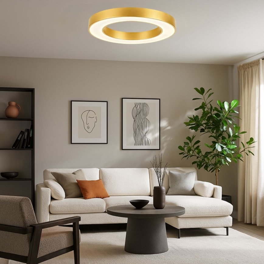 Rabalux - Dimmable LED Ceiling Light LED/45W/230V 3000-6500K Ø 60 cm Gold + Remote Control