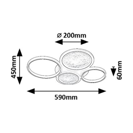 Rabalux - LED Dimmable ceiling light LED/40W/230V 3000-6500K + remote control