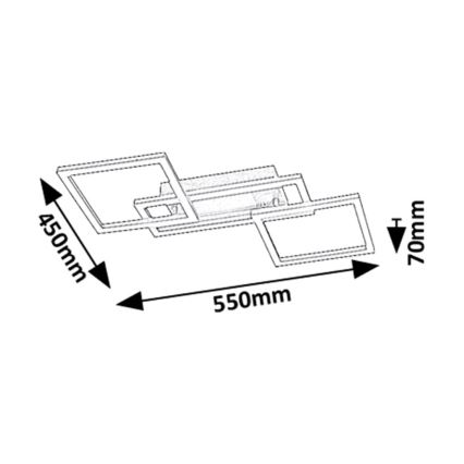 Rabalux - LED Dimmable Ceiling Light LED/40W/230V 3000-6500K 45x55 cm + Remote Control