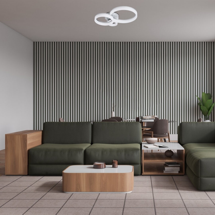 Rabalux - LED Ceiling Light, 24W, 230V, 3000/4000/6500 K, 38 x 51 cm, Matte Chrome