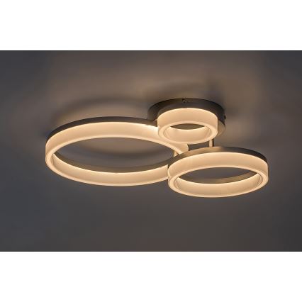 Rabalux - LED Ceiling Light, 24W, 230V, 3000/4000/6500 K, 38 x 51 cm, Matte Chrome