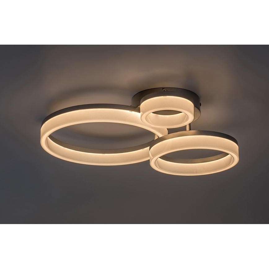 Rabalux - LED Ceiling Light, 24W, 230V, 3000/4000/6500 K, 38 x 51 cm, Matte Chrome