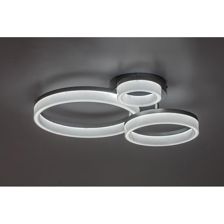 Rabalux - LED Ceiling Light, 24W, 230V, 3000/4000/6500 K, 38 x 51 cm, Matte Chrome