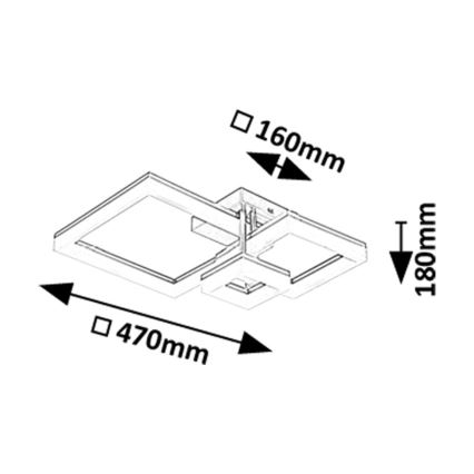 Rabalux - LED Ceiling light LED/22W/230V 3000/4000/6500K matte chrome 47x47 cm