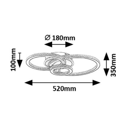 Rabalux - Dimmable LED Ceiling Light LED/40W/230V 3000-6500K + Remote Control 35x52 cm