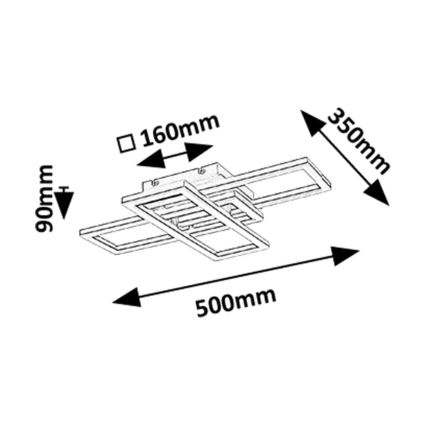 Rabalux - LED Dimmable ceiling light LED/40W/230V 3000-6500K + remote control 35x50 cm