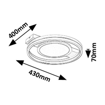 Rabalux - RGB LED Dimmable Ceiling Light LED/40W/230V 3000-6500K + Remote Control Ø 43 cm