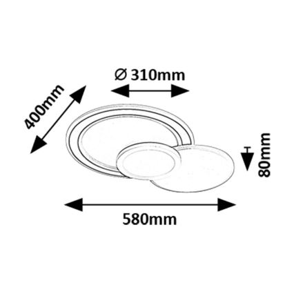 Rabalux - LED RGB Dimmable Ceiling Light, LED/40W/230V, 3000-6500K, with Remote Control, Ø31 cm